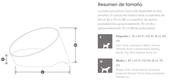 dimensiones del canasto Covo